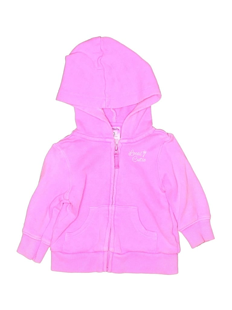 Pre-owned Carter's Babies' Zip Up Hoodie In Pink