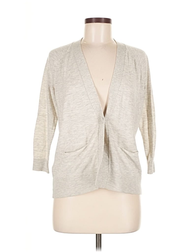 Pre-owned Ann Taylor Loft Cardigan Sweater In Gray