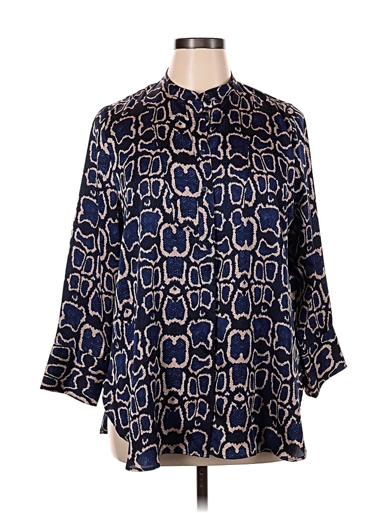 Pre-owned M&s Collection 3/4 Sleeve Blouse In Blue