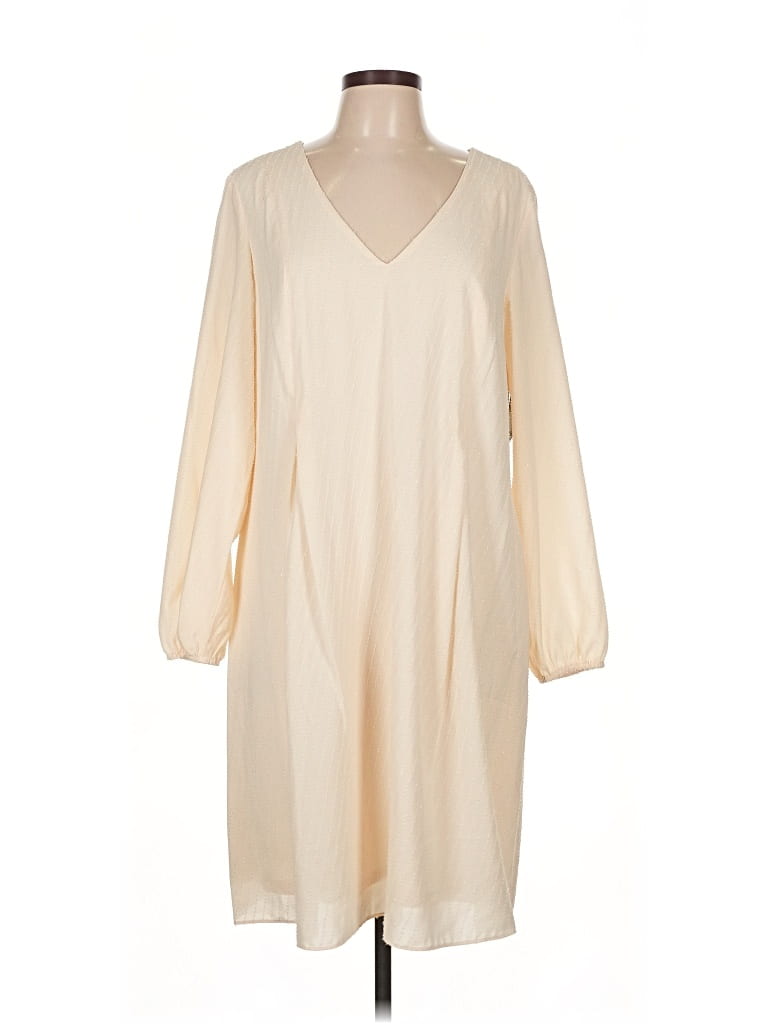 Pre-owned Inc International Concepts Casual Dress In White