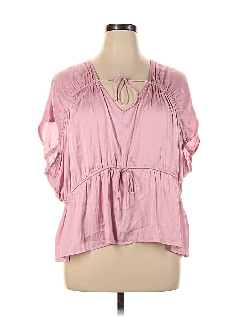 Old Navy Short Sleeve Blouse In Pink