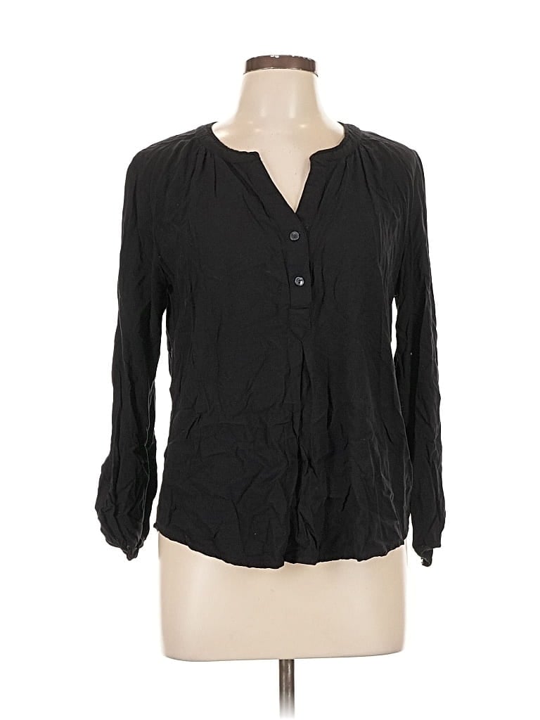 Pre-owned Old Navy 3/4 Sleeve Blouse In Black
