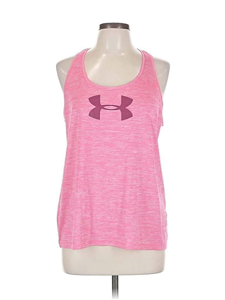 Pre-owned Under Armour Tank Top Pink Halter Neckline Tops