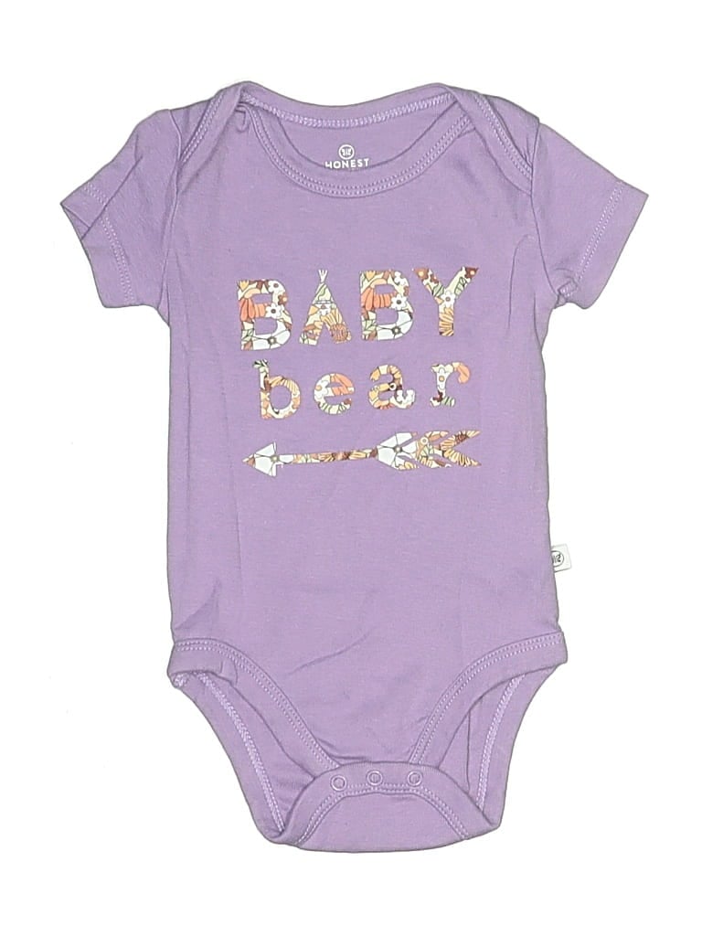 Pre-owned Honest Baby Clothing Babies' Short Sleeve Onesie In Purple