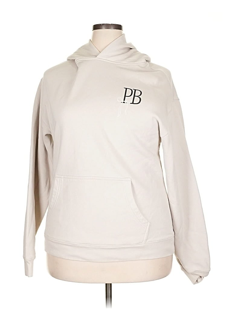 Pre-owned Pure Barre Pullover Hoodie In Brown
