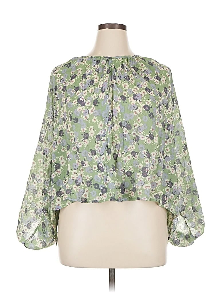 Pre-owned Zac & Rachel 3/4 Sleeve Blouse In Green