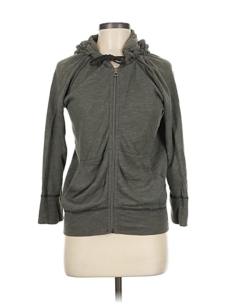 Pre-owned James Perse Zip Up Hoodie In Gray