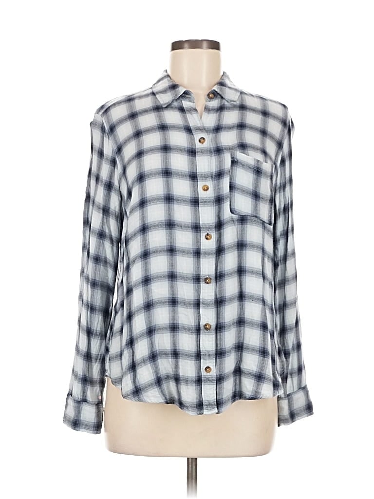 Pre-owned Abercrombie & Fitch Long Sleeve Button Down Shirt In Blue