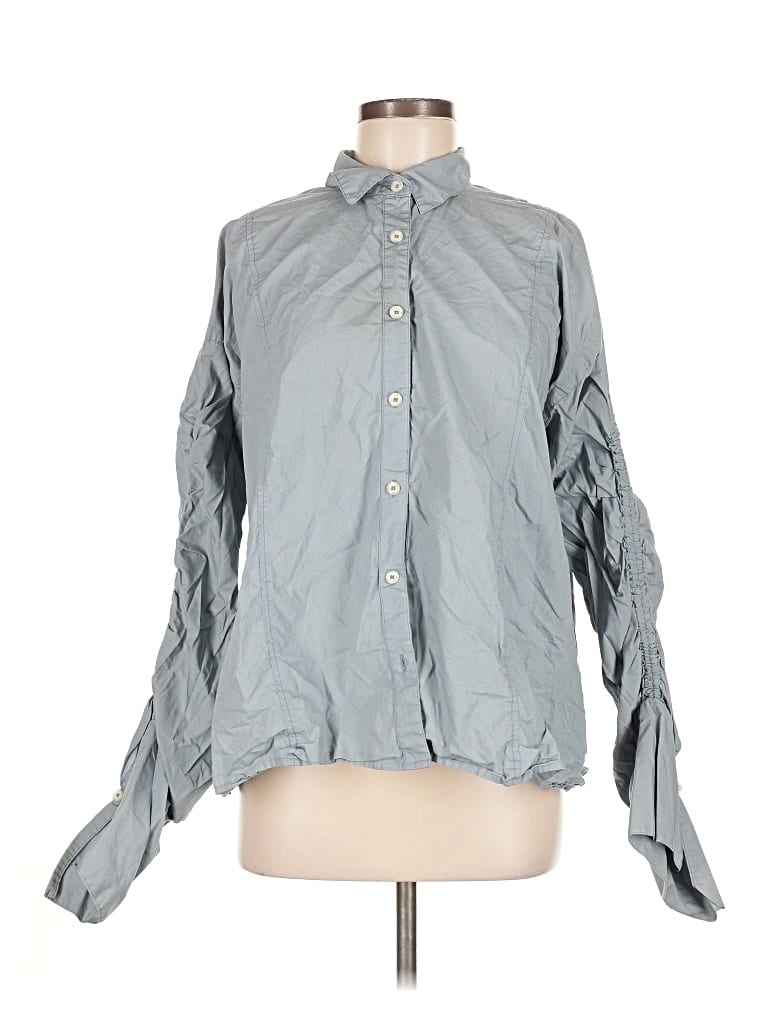 Pre-owned Free People Long Sleeve Blouse In Gray