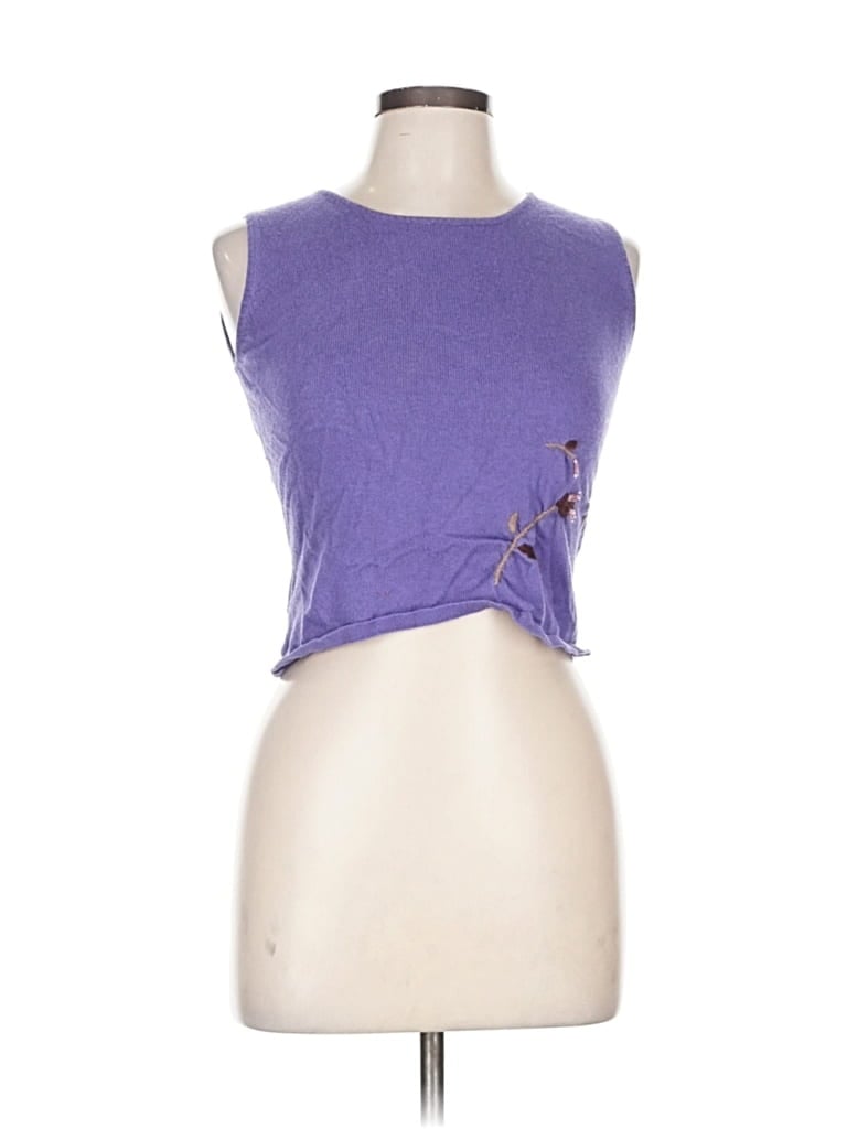 Pre-owned Assorted Brands Silk Pullover Sweater In Purple