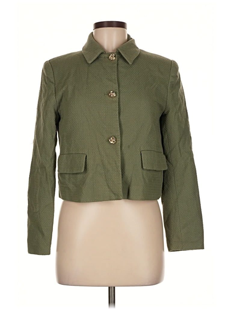 Pre-owned Zara Blazer Jacket In Green