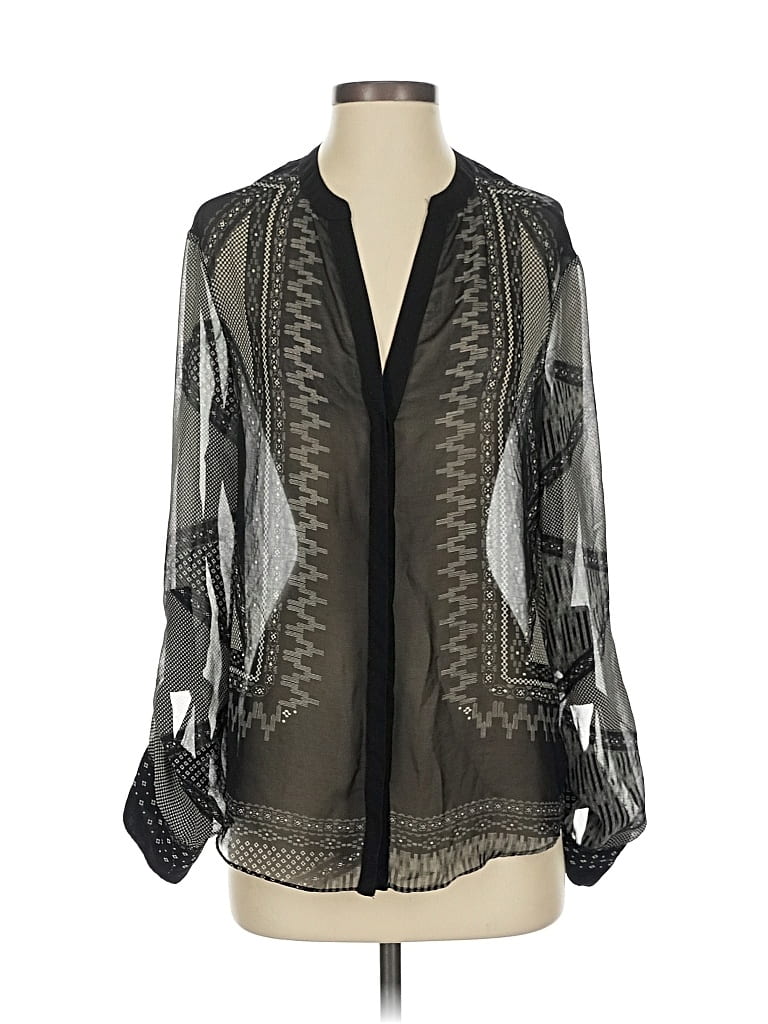 Pre-owned Sanctuary Long Sleeve Blouse In Black