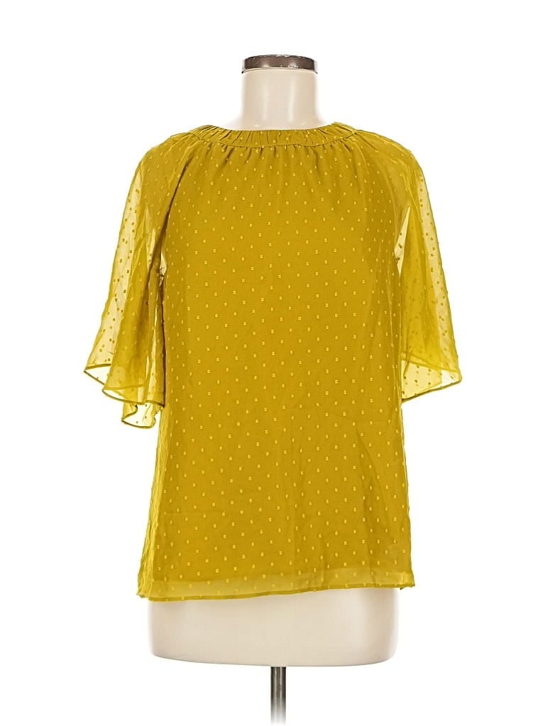 Pre-owned Universal Standard Short Sleeve Blouse In Yellow