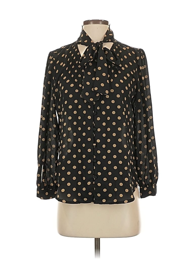 Pre-owned J.crew 365 Long Sleeve Blouse In Black