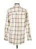 Universal Thread 100% Cotton Plaid Ivory Long Sleeve Button-Down Shirt Size S - photo 2