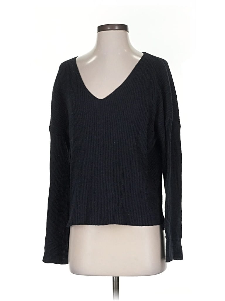 Pre-owned Free Press Pullover Sweater In Black