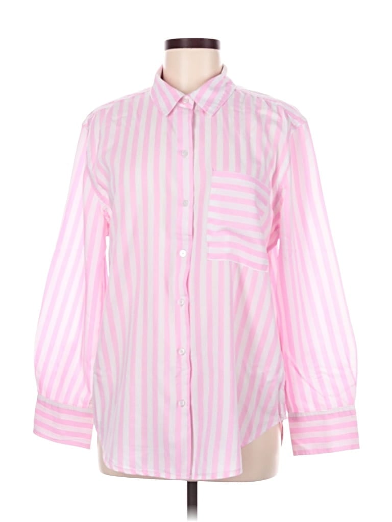 Pre-owned Lola River Long Sleeve Button Down Shirt In Pink
