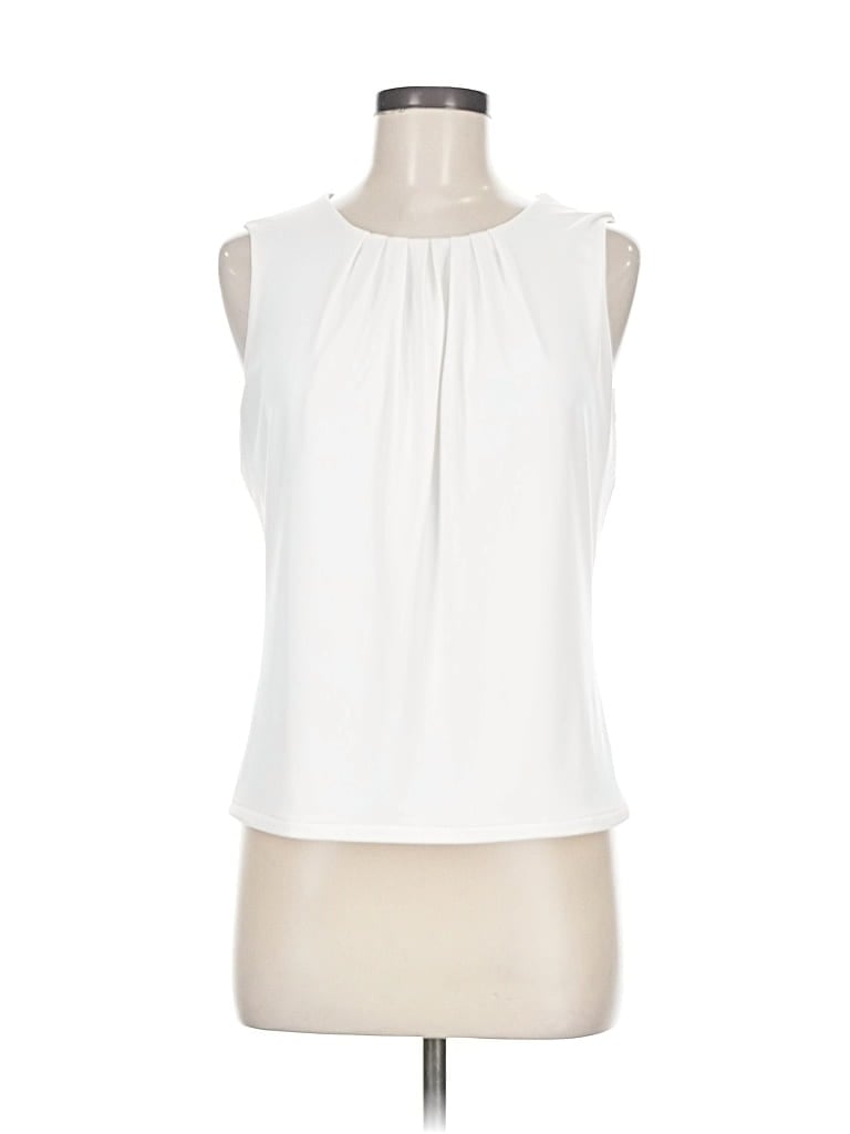Pre-owned Calvin Klein Sleeveless Blouse In White