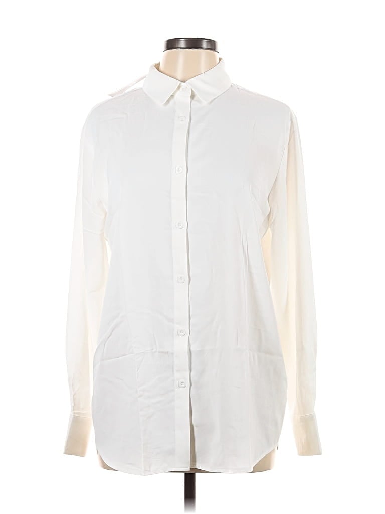 Pre-owned Assorted Brands Long Sleeve Blouse In White