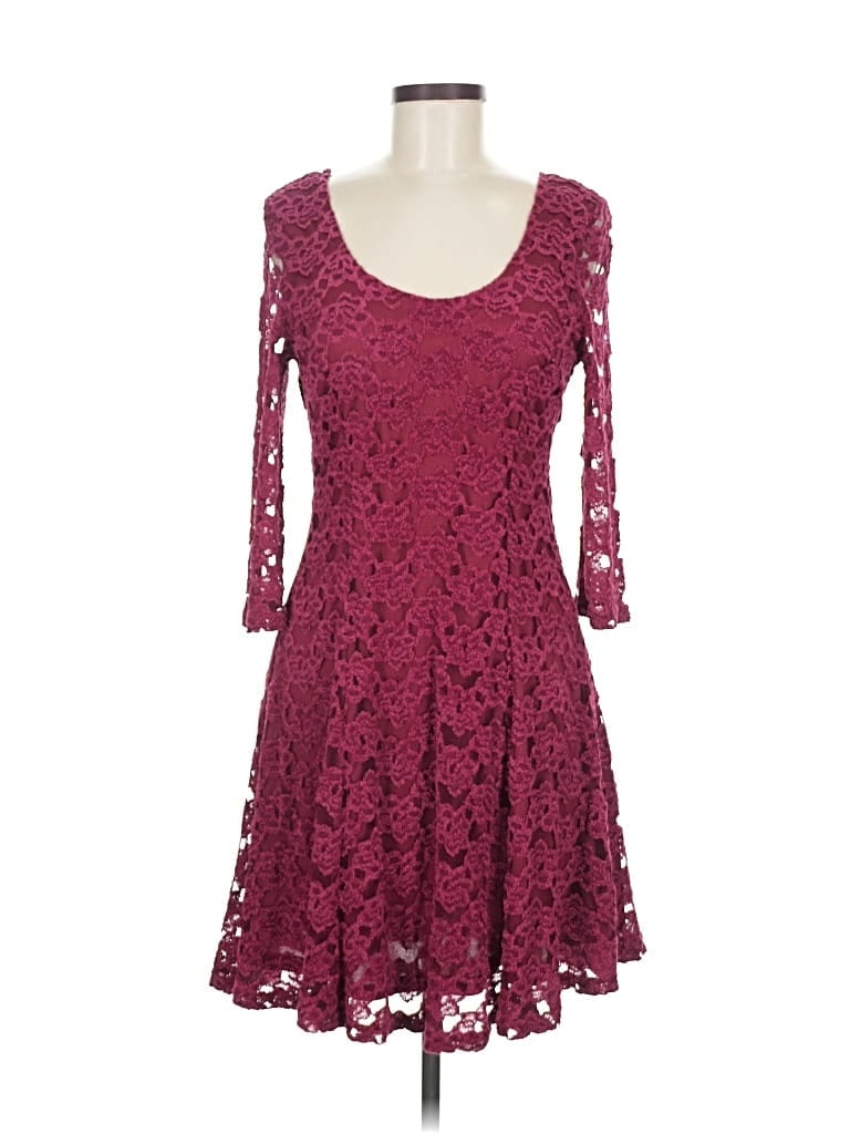 Pre-owned Papillon Cocktail Dress In Burgundy