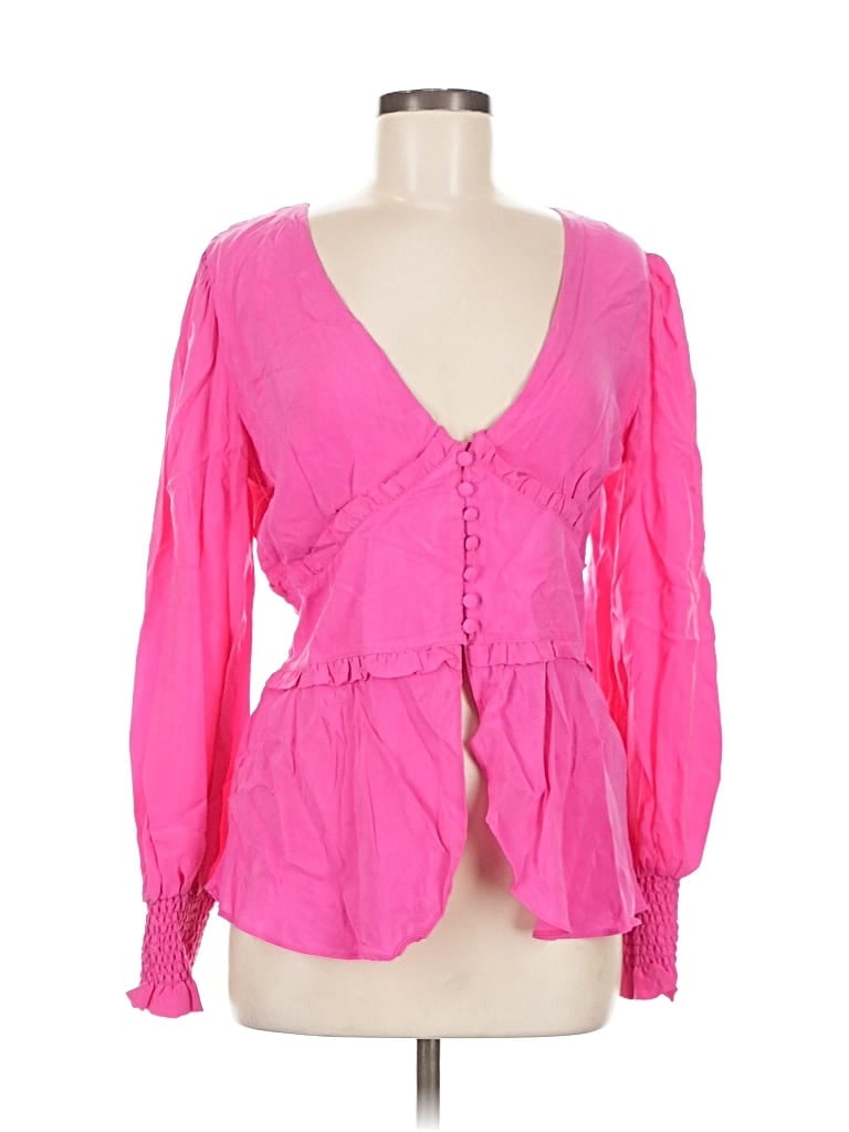 Pre-owned Assorted Brands Long Sleeve Blouse In Pink