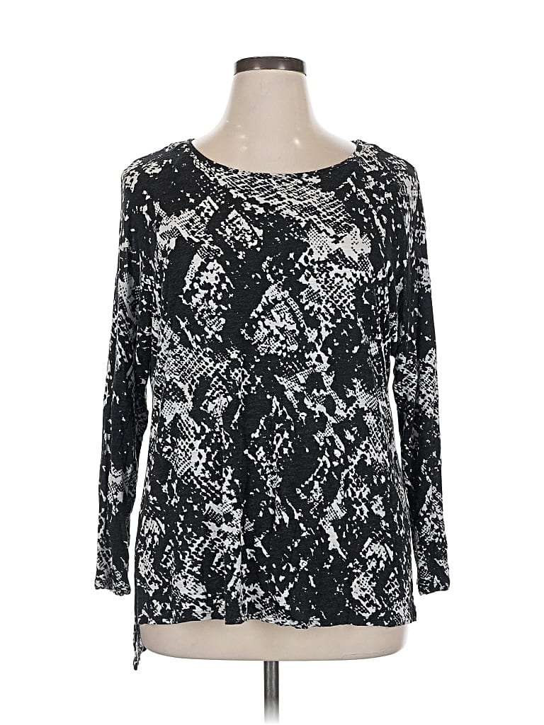 Pre-owned Apt. 9 Long Sleeve Top Black Scoop Neck Tops