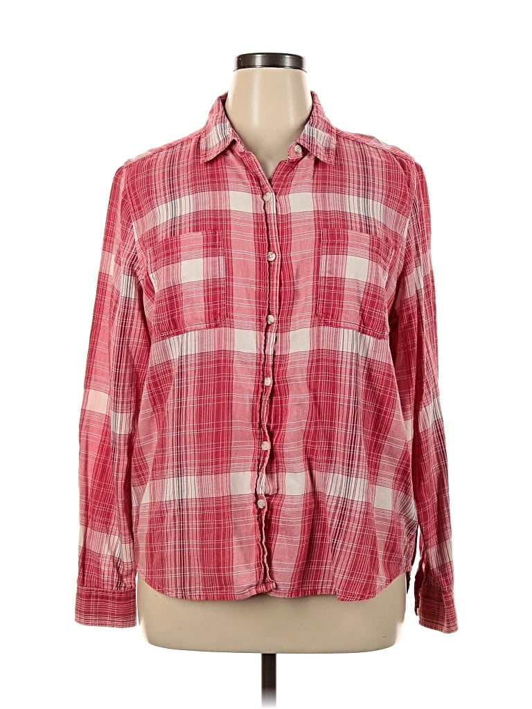Pre-owned Universal Thread Long Sleeve Button Down Shirt In Red