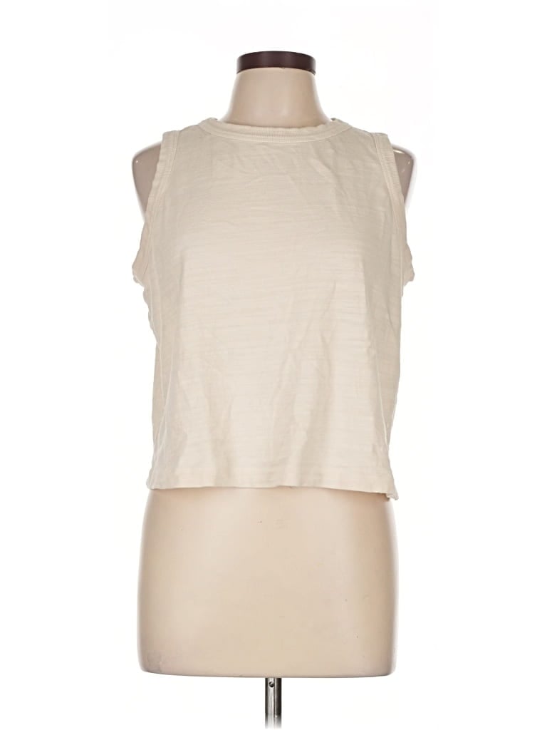 Pre-owned Ann Taylor Loft Sleeveless T-shirt In White