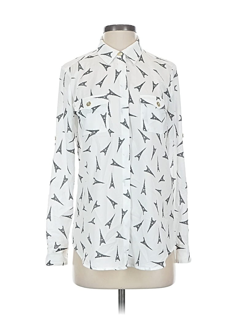Pre-owned Karl Lagerfeld Long Sleeve Blouse In White