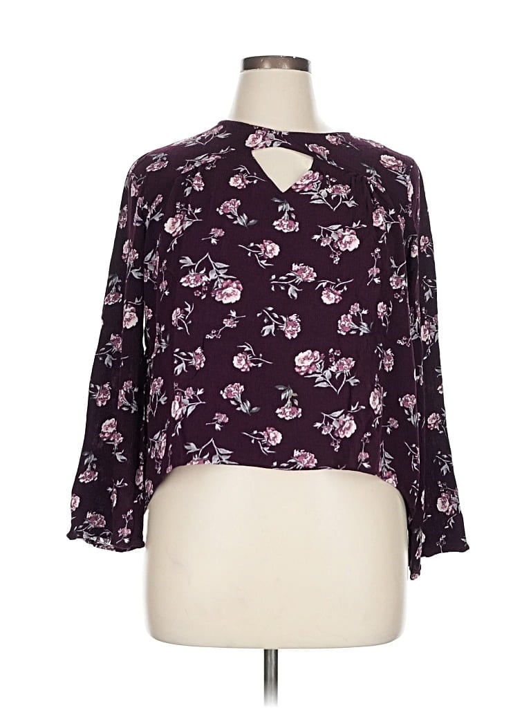 Pre-owned Grayson Threads 3/4 Sleeve Blouse In Purple
