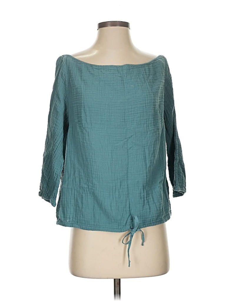 Pre-owned Everyday Ritual 3/4 Sleeve Blouse In Blue
