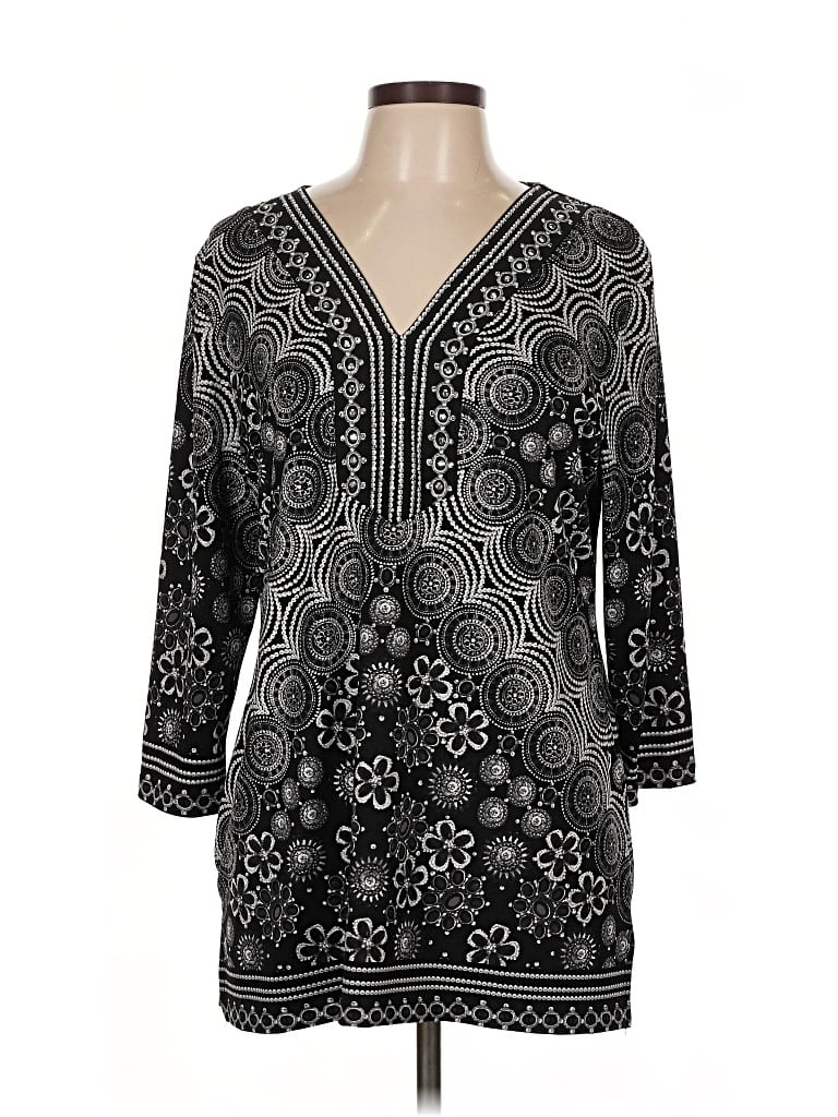 Pre-owned Jm Collection 3/4 Sleeve Blouse In Black