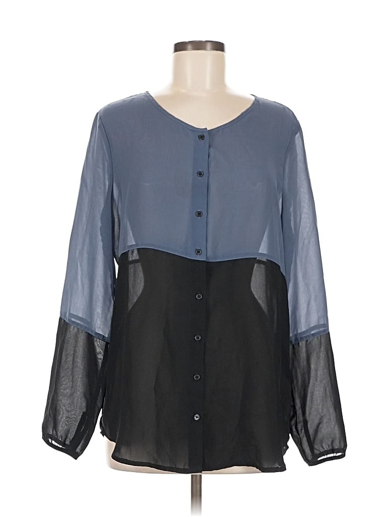 Pre-owned Banana Republic Factory Store 3/4 Sleeve Blouse In Blue