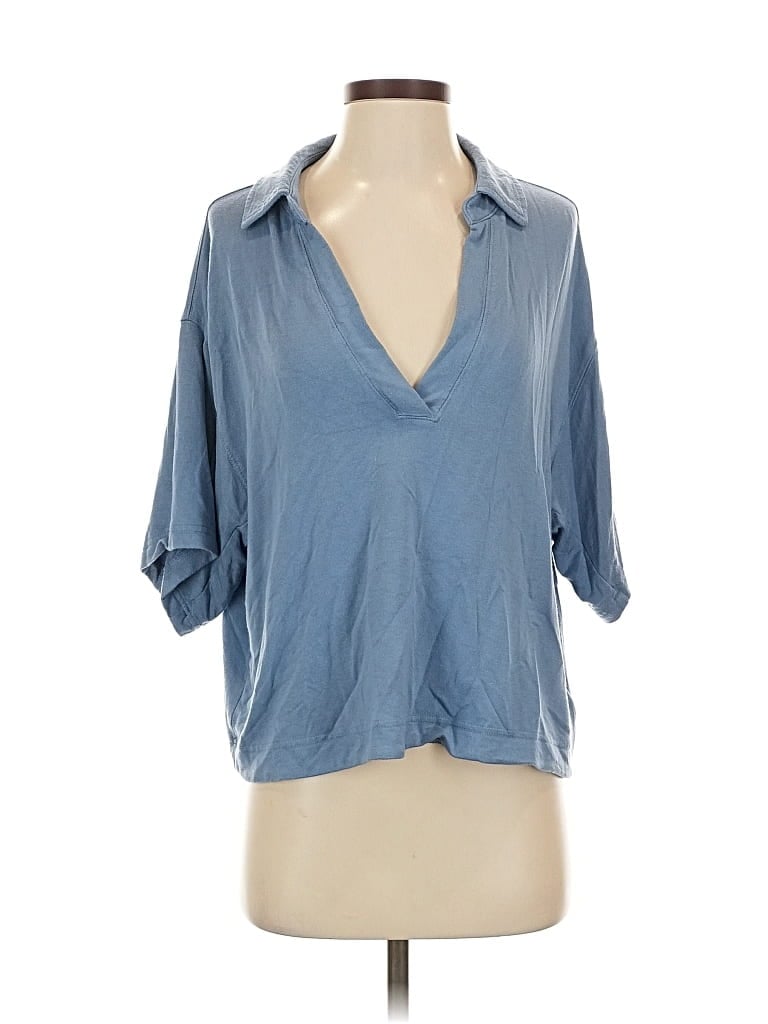 Pre-owned Athleta 3/4 Sleeve T-shirt In Blue