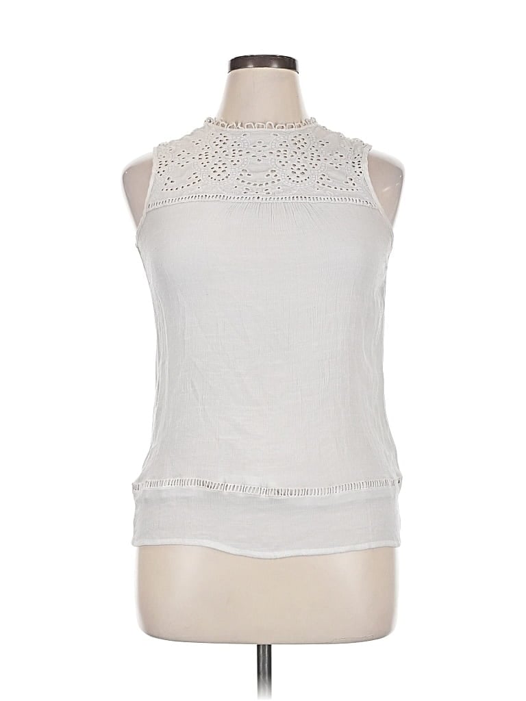 Pre-owned Parallel Skies Sleeveless Blouse In White