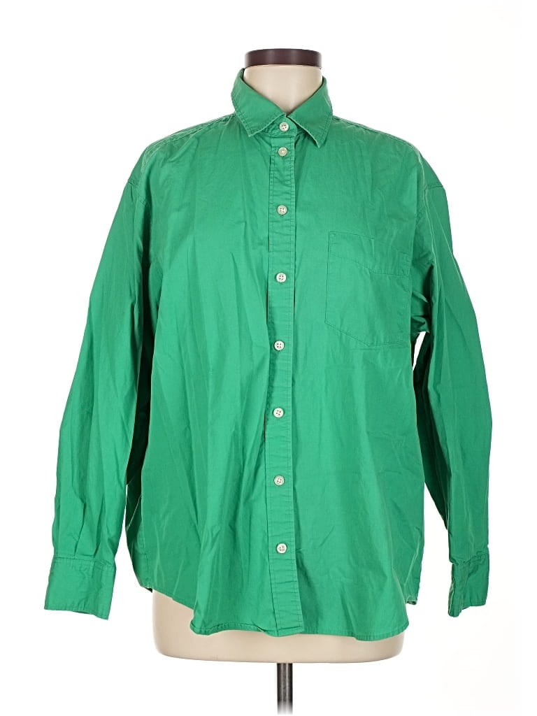Pre-owned Gap Long Sleeve Button Down Shirt In Green