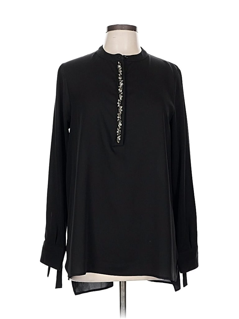 Pre-owned Simply Vera Vera Wang Long Sleeve Blouse In Black