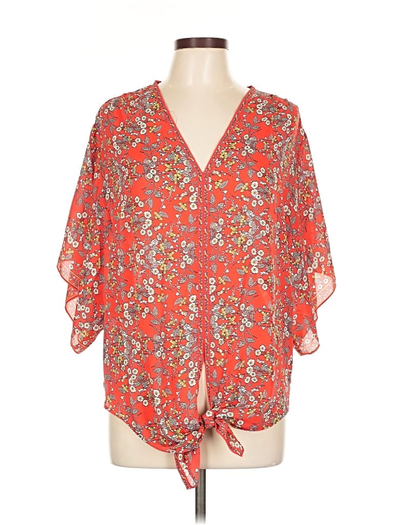 Pre-owned Max Studio 3/4 Sleeve Blouse In Red