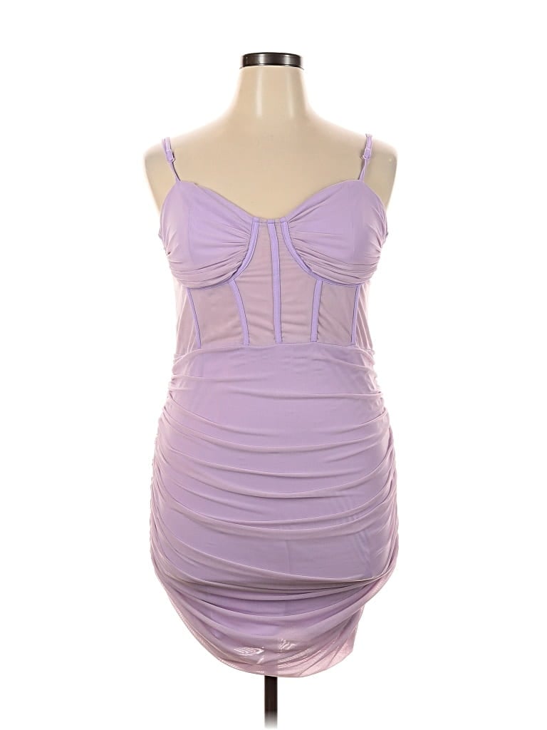 Pre-owned Shein Curve Cocktail Dress In Purple