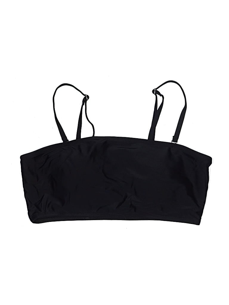 Pre-owned Unbranded Swimsuit Top Black Solid Pattern Swimwear