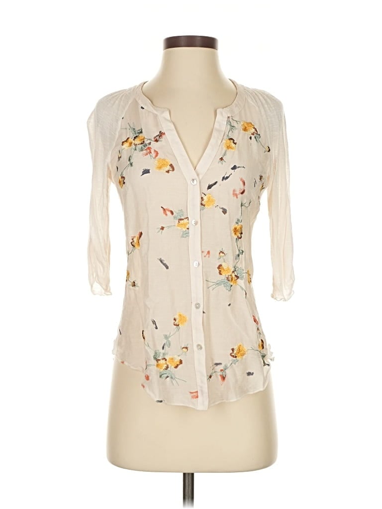 Pre-owned Tiny 3/4 Sleeve Blouse In White