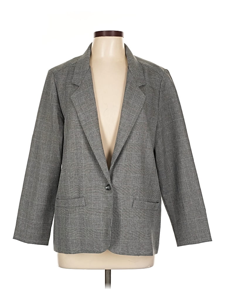 Pre-owned Alfred Dunner Blazer Jacket In Gray