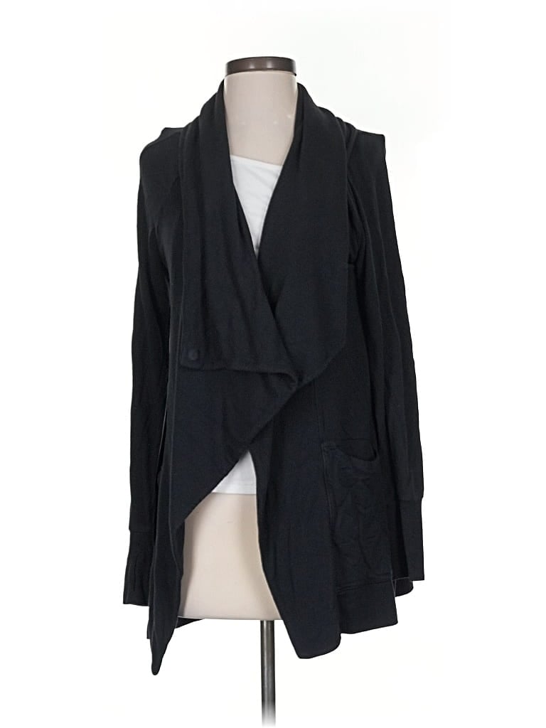Pre-owned Athleta Cardigan Sweater In Black