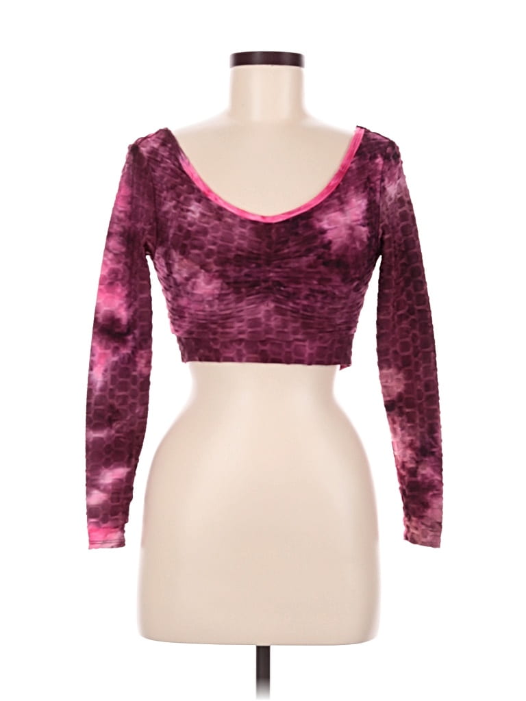 Pre-owned Assorted Brands Long Sleeve T-shirt In Burgundy