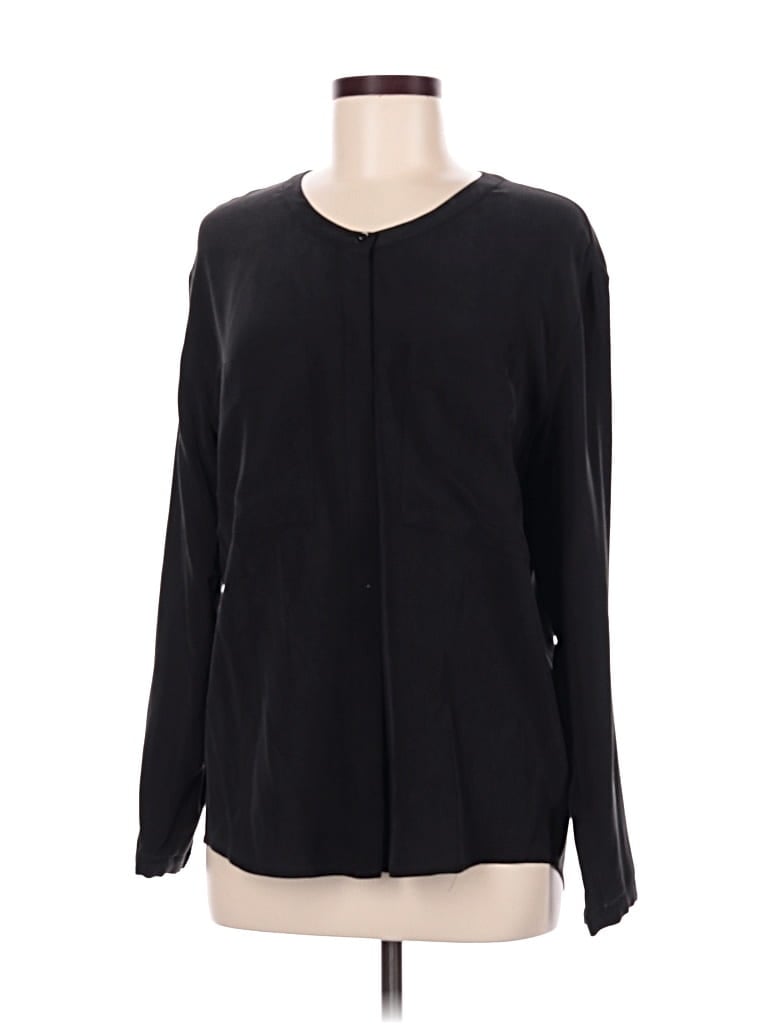Pre-owned Everlane Long Sleeve Blouse In Black