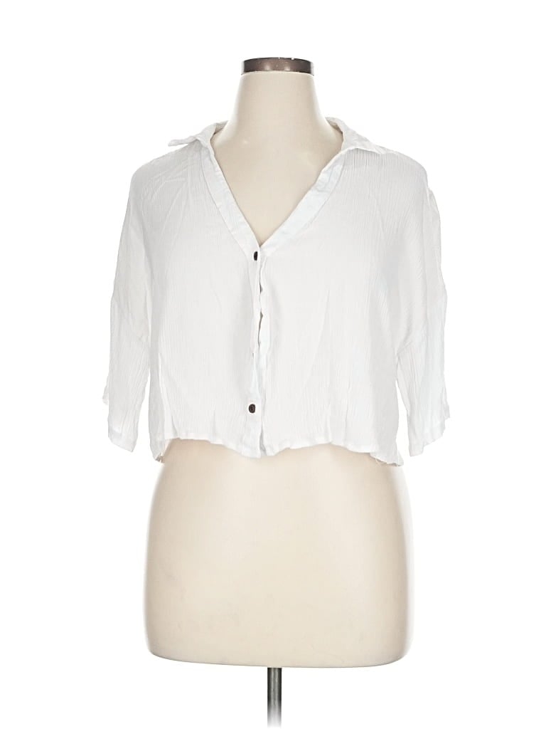 Pre-owned Fashion Nova 3/4 Sleeve Blouse In White