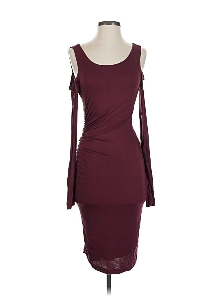 Pre-owned Daisy Fuentes Cocktail Dress In Burgundy