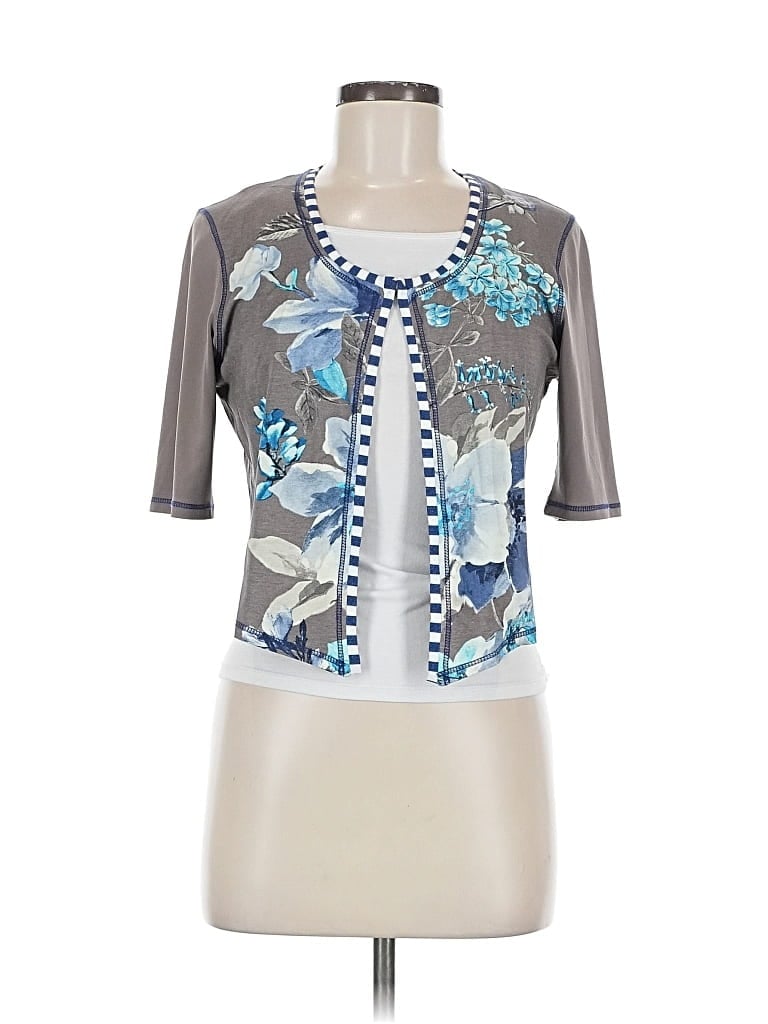 Pre-owned Assorted Brands 3/4 Sleeve T-shirt In Gray