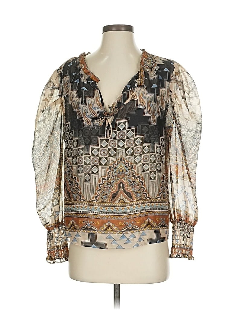 Pre-owned Misa 3/4 Sleeve Blouse In White