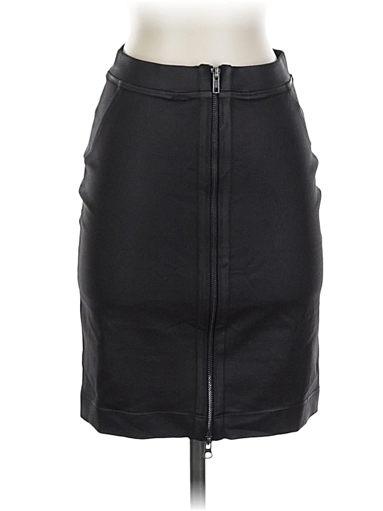 Heather Faux Leather Skirt In Black